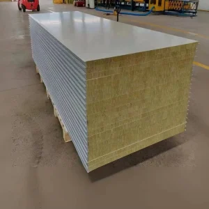 Modern Eco friendly Fireproof Rock Wool Sandwich Panel 100mm Insulated Sound proof Wall Panel for Exterior Building Construction