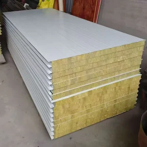 Modern Eco friendly Rock Wool Sandwich Wall Panel Color Steel Insulation for Warehouse Workshop Waterproof Composite Board