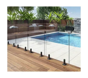 Modern Frameless U Channel Glass Railing Stainless Steel Balustrades Adjustable Spigot Glass Clamps for Balcony Stair