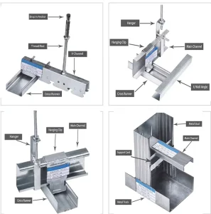 Modern Furring Channel Ceiling Components Galvanized Steel Waterproof Fireproof Corrosion resistant Metal Wall