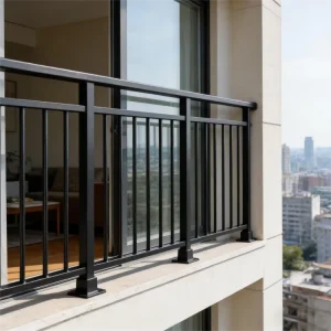 Modern Galvanized Steel Railing Easy Assembly Rustproof Waterproof Tubular Metal Railing for Balcony Deck Fencing