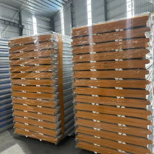Modern Hollow Fireproof Glass Magnesium Colored Steel Plate Insulation Sandwich Panel with Rock Wool Core
