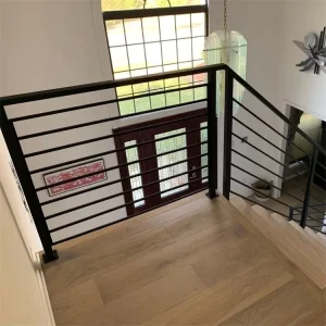 Modern Horizontal Stainless Steel and Brass Balustrade Railing Black Adjustable Rust Resistant