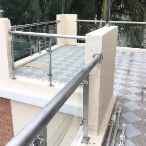 Modern Hotel Balcony Stainless Steel Glass Railing System for Outdoor Deck Railings Easy Custom Engineering Project