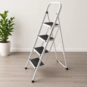 Modern Household Indoor 4-Step Steel Folding Step Ladder Household Home Use