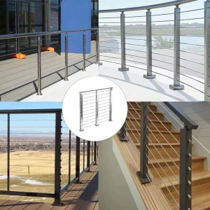 Modern Indoor Stair Cable Railing Easy to Install Stainless Steel Wire Rope Balustrade Custom Cable Railing Kit for Deck Balcony