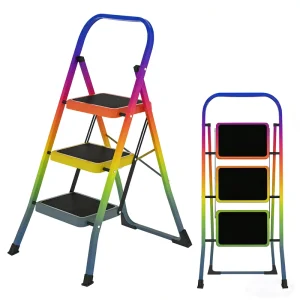 Modern Industrial Grade Steel Step Ladder Folding EN14183 Certified 150kg Capacity For Workshop Warehouse Professional Use