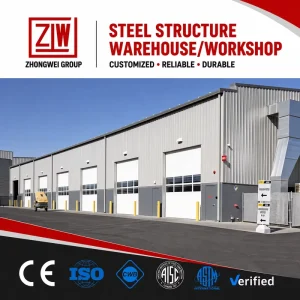 Modern Industrial Steel Structure Warehouse with High Load Capacity for Workshop and Office Building