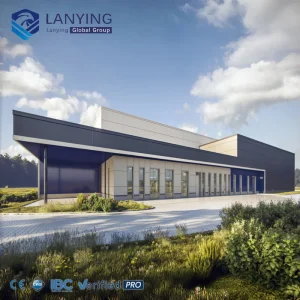 Modern Large Span Pre Engineered Building with Steel Truss System for Distribution Center and Warehouse