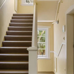 Modern Luxury Straight Staircase with Glass Railing for Villa Projects