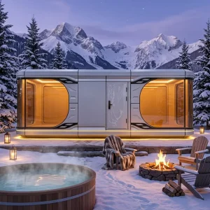 Modern Modular Container House Waterproof Portable Space Capsule Villa Apple Pod Cabin Tourism Commercial Warehouse Building
