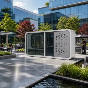 Modern Modular Steel Container House Portable Apple Pod Cabin Quick Assembly Exterior Temporary Building Commercial Warehouse