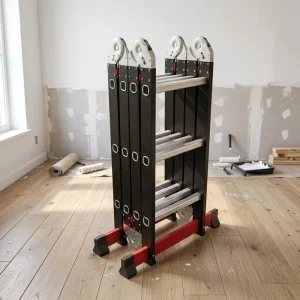 Modern Multi Position Telescopic Folding Step Ladder Manual Lock Carbon Steel Alloy 150kg Load Capacity Portable