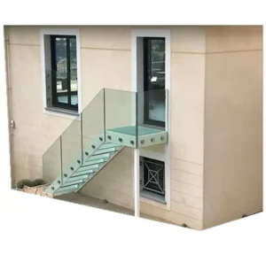 Modern Outdoor Stair Porch Rust Resistant Weatherproof Iron Glass Railing System Aluminum Alloy U-Channel 5