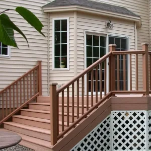 Modern Outdoor WPC Eco friendly Anti slip Anti UV Decorative Landscape Stair Column Railing Park Garden Easy