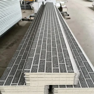 Modern Polyurethane Sandwich Metal Carved Panel Fireproof Waterproof Wall Board for Hotels & Warehouses