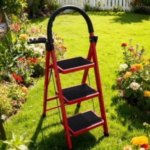 Modern Portable Thickened Steel Step Climbing Folding Ladder for Household Supermarket Use