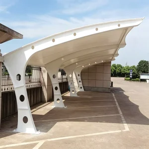 Modern Prefab Custom Steel Structure PVDF Fabric Membrane Car Parking Canopy Shed Windproof Carports Hospital Outdoor