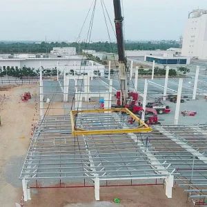 Modern Prefabricated Engineering Manufacture H Beam Mezzanine Platform Steel Structure Building Workshop 3D Model