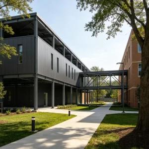 Modern Prefabricated Epoxy Coated Steel Structure Library Building with 3-Year Warranty for Library School Cafe Use