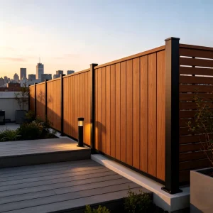 Modern Privacy Enhancing WPC Fence Panel Thick Panel Design Residential Commercial Outdoor Waterproof Fireproof Household