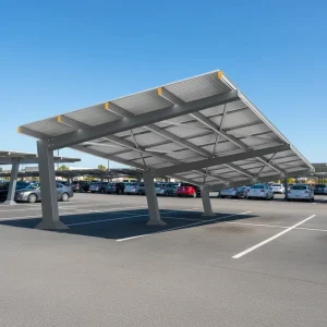 Modern Residential Galvanized Steel Stoving or Baking Finish Solar Carport System Commercial Ground Mount PV Carport