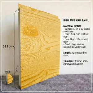 Modern Sandwich Exterior Wall Panel with Engraved Metal Plate Polyurethane Insulation for Warehouse Workshop Prefab House