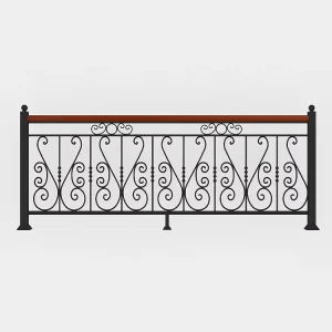 Modern Simple Wrought Iron Railings Solid Guardrail Rust Resistant Easy Installation for Interior Living