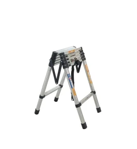 Modern Six Step Stainless Steel Telescopic Extension Ladder for Home or Office Reaches High Climbing
