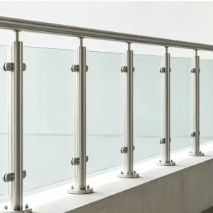 Modern Stainless Steel Balcony Outdoor Staircase Railing Post with Glass 17.52mm Thickness Easy to Install for Hotel Use