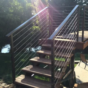 Modern Stainless Steel Balustrade Black Cable Railing System Low Maintenance Outdoor Side Mounted Balcony Railing Post