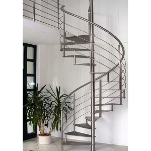 Modern Stainless Steel Glass Railing Open-Riser Curved Round Floating Staircase White Arc Stair for Home Villa