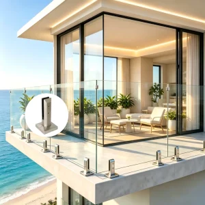 Modern Stainless Steel Glass Spigot for Indoor Outdoor Balcony Terrace Porch Fence Stair Steps Platforms Rust Resistant