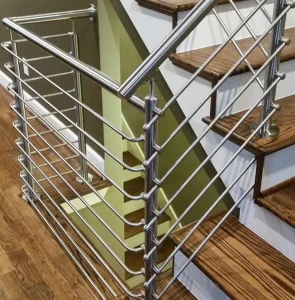 Modern Stainless Steel Indoor Stair Railing System with Balusters Design Powder Coated Finish Easy DIY Installation