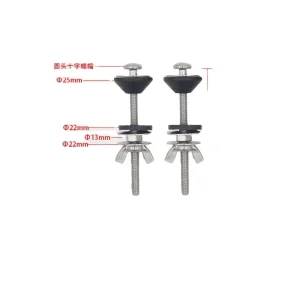 Modern Stainless Steel Toilet Tank Bolts 57-80mm Leak-Proof Cistern Connection Screws 5 Year Warranty for Bathroom Toilet Parts