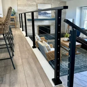 Modern Stainless Steel Top-Mounted Indoor Cable Railing with Wire Balustrade for Stairs Easy DIY Install