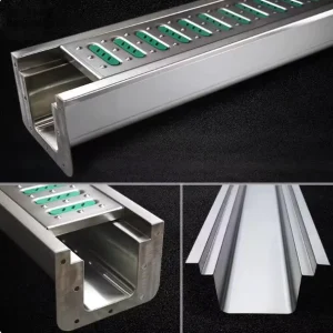 Modern Stainless Steel U Shaped Drainage Channel Anti Corrosion for Kitchen Yard Workshop Prefabricated Trench Open Gutter