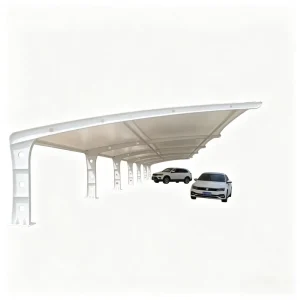 Modern Steel Structure Carport with PVDF Membrane Roof Luxury Tensile Structure Parking Shed for Home Garden Car Shelter