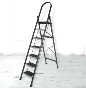 Modern Steel Telescopic Folding Ladder Thickened Elliptical Large Pedal 3 Step Extension for Household Warehouse Use
