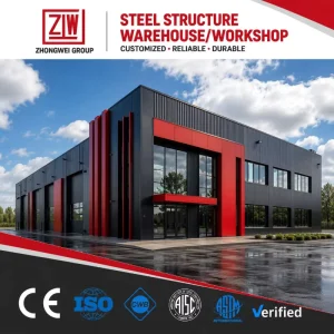 Modern Sustainable Modular Prefabricated Steel Structure Warehouse with Warranty