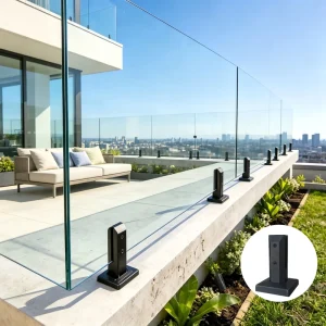 Modern Swimming Pool Frameless Glass Railing Stainless Steel Spigot Rust Resistant Balcony Staircase Floor Mounted