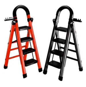 Modern Thickened Carbon Steel Household Folding Ladder Herringbone Mobile Telescopic Indoor Staircase Multi Functional