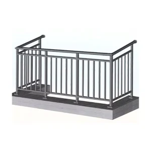 Modern Tubular Steel Railing Outdoor Indoor Metal Railing