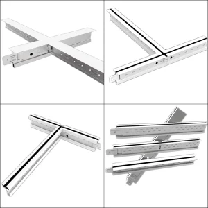 Modern White Suspended Galvanized T Bar Ceiling Grid Components Fireproof Rustproof Ceiling Frame Paint Keel