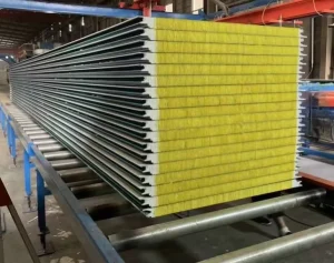 Modern design 50mm-200mm thick double-sided color steel wall sandwich panel with fire rating of Class A