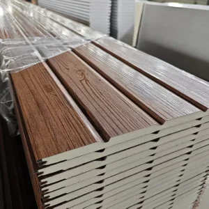 Modular House Container Exterior Wall Waterproof Heat Insulation Polyurethane PU Sandwich Panels Made Steel Material