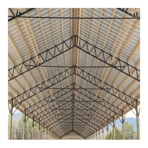 Modular Light Steel Space Single Trusses Frame Roofing System Commercial Exhibition Halls Toll Stations Outdoor Welding Cutting