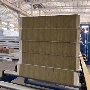 Modular PU Side Sealing Rock Wool Sandwich Panel for Container House and Mobile Cabin Insulated Wall and Roof Panels