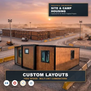 Modular Solution Prefab Container Worker Camp Stackable Site Office Turnkey for Mega Construction Project