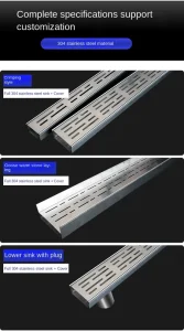 Modular Stainless Steel Drain Channel with Fast Drainage Wear Resistant and Durable Gutter for Commercial and Public Facilities